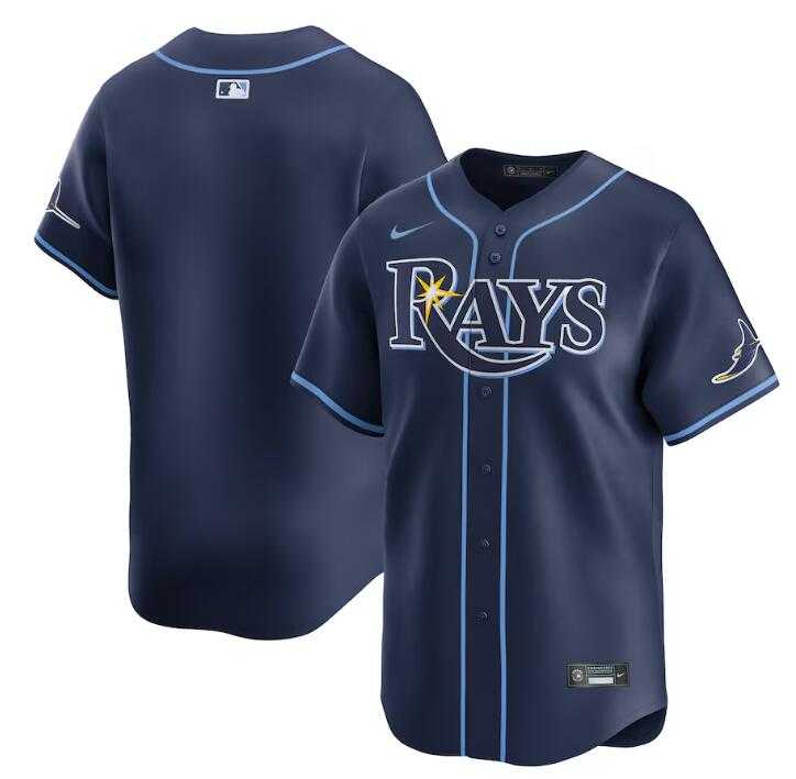 Mens Tampa Bay Rays Blank Navy Away Limited Stitched Baseball Jersey Dzhi